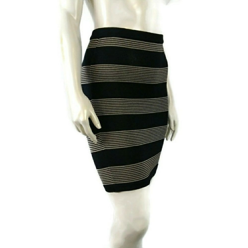 ESCADA Women's Sz 36 Stripe Body Con Mini Skirt Casual Formal
